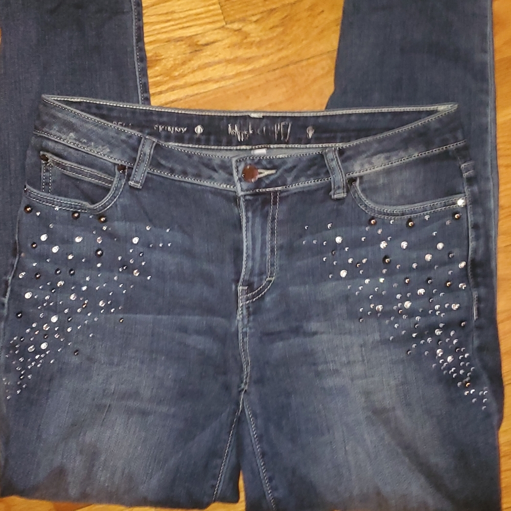 Jennifer Lopez Relaxed Studded Skinny Jeans 2
